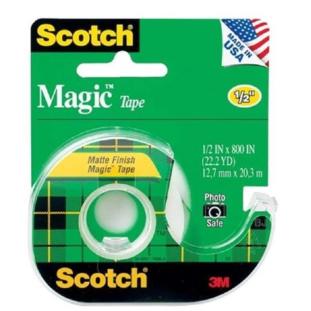 SCOTCH Scotch 040473 Magic Photo-Safe Writable Self-Adhesive Invisible Tape With Dispenser; 0.5 x 800 In; Matte Clear 40473